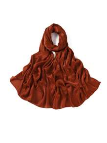 1 Peça Acessórios de Abaya de Alta Qualidade em Cor Sólida para Senhoras, Lenço de Crepe de Cetim de Seda com Brilho de Pedrinhas Strass, Xale Brilhante e Cintilante, Faixa para Cabeça de Mulher