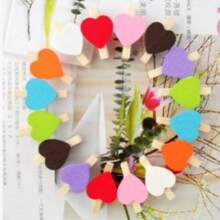 1 Pack Of 50 Pcs 3cm Mini Photo Clips Colorful Love Wooden Clips Creative Clips Photo Home Decoration Cartoon Crafts, Christmas - Multicolor - View 14