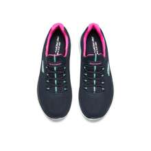 Skechers Zapatos de mujer, zapatos casuales, fáciles de poner y quitar, zapatos de mamá de una sola pieza, zapatos de malla de suela suave, zapatos casuales livianos, zapatillas de deporte 12980-LTPK - azul marino/melocotón - Ver 9