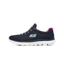 Skechers Zapatos de mujer, zapatos casuales, fáciles de poner y quitar, zapatos de mamá de una sola pieza, zapatos de malla de suela suave, zapatos casuales livianos, zapatillas de deporte 12980-LTPK - azul marino/melocotón - Ver 4
