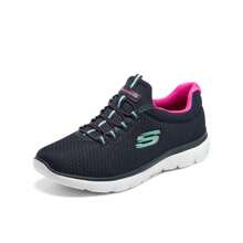 Skechers Zapatos de mujer, zapatos casuales, fáciles de poner y quitar, zapatos de mamá de una sola pieza, zapatos de malla de suela suave, zapatos casuales livianos, zapatillas de deporte 12980-LTPK - azul marino/melocotón - Ver 7