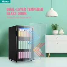 WANAI Mini Fridge Cooler 125Cans Beverage Refrigerator Glass Door Beverage Cooler For Beers Wine Juicer Cooler Adjustable Shelves - 美規B型插(110-127V) - 查看 5