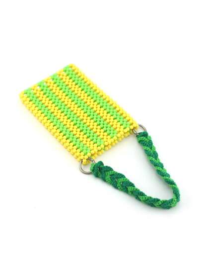 手工双色钩针编织手机挂绳，DIY 节日礼物，女士钱包链