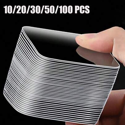 100 st Stark dubbelhäftande tejp Genomskinlig vattentät väggklistermärke Badrum Heminredning Nano Double Face Tejp 60*60MM-julklappar, juldekorationsverktyg