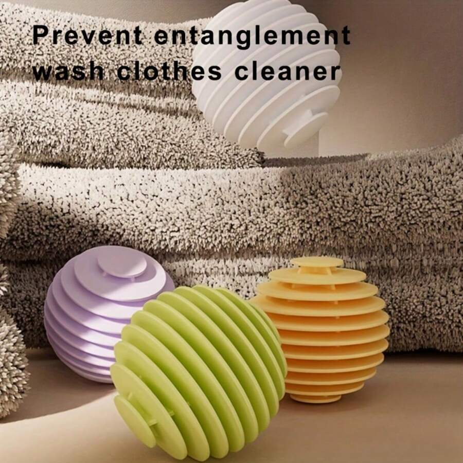 Reusable AntiStatic Laundry Balls Softens & Fluffs Clothes, Reduces