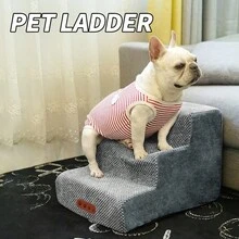 1 件弧形狗台阶，2/3/4/5 层宠物楼梯，适用于小型/老年犬和猫到沙发、床，带 30D 泡沫，防滑且稳定的室内狗台阶 - 彩色 - 查看 7