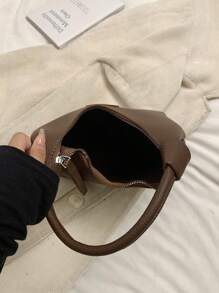 简约休闲百搭日常小尺寸女士手提包 - 咖啡棕 - 查看 11