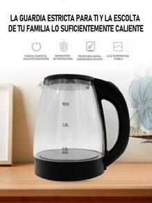 Tetera electrica,Hervidor eléctrico de vidrio transparente, hervidor eléctrico de gran capacidad de 2 litros, hervidor de agua caliente instantáneo, hervidor portátil, adecuado para familias - transparente - Ver 4