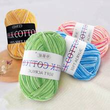 1pc 50g Yarn Skein, Suitable For DIY Scarves, Blankets, Dolls And Other Handcraft Knitting Projects, 80%  20% Acrylic Blend - Multicolor - View 7