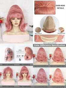 Halloween Classic Flip Out Wavy Wigs, Retro Bouffant Beehive Wig With Bangs, Medium Long Fluffy Wavy Wigs, 50s 60s 70s 80s Vintage Costume Wigs, Funny Updo Bun Hair With Fashion Fringe Wigs For Women, Loose Wave Heat Resistant Synthetic Wig, Ginger Pink Natural Color Wig For Daily Party Costume Cosplay Wig, Charming Elegant Women's Shoulder Length Bob Wig For Holiday Thanksgiving Day Birthday Gift For Christmas Decorations & 1pc Wig Cap