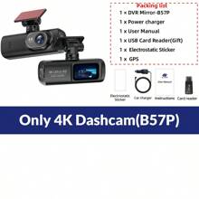 E-ACE 行车记录仪 UHD 4K 车载摄像头夜视带 GPS WiFi 24 小时停车循环记录 4K 前置和 1080P 后置双镜头 - Only DVR B57P - 查看 9