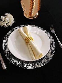 1 套一次性铝箔餐垫，12 件一次性桌布，适用于餐厅、婚礼、生日派对、厨房、餐厅、情人节和圣诞节装饰