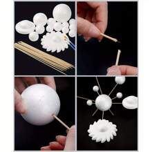 14 piezas Juego de bolas del sistema solar de espuma de PE, planetas de poliestireno para proyectos de ciencia escolar DIY y manualidades - 14 piezas - Ver 8
