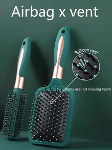 1pc/3pcs Air Cushion Brush Set, Includes Tail Comb, Insert Comb, Curl Brush, Round Brush, Detangling Comb, Flat Top Brush, Washing Comb, Bangs Brush, Suitable For Thick, Curly, Thin, Long, Short Hair And All Hair Types, Men And Women, Anti-Static Brushes With Cushion Air Bag, Plastic Massage Anti-Static Hair Brush, Practical Scalp Massage SPA Tool, Home Curling Brush,Back To School,Travel Holiday Essentials,Hair Accessories For Women - Green - View 7