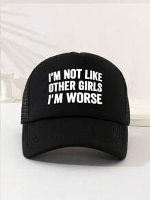 1pc Unisex Printed Decorative Funny Sponge Mesh Trucker Hat Baseball Cap Sun Hat Dad Hat, Suitable For Daily Use, Outdoor Travel, Hiking, Climbing, Beach Vacation - Multicolor - View 7