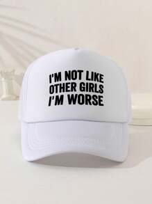 1pc Unisex Printed Decorative Funny Sponge Mesh Trucker Hat Baseball Cap Sun Hat Dad Hat, Suitable For Daily Use, Outdoor Travel, Hiking, Climbing, Beach Vacation - Multicolor - View 3