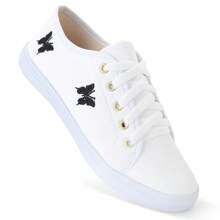 Women's Casual Fashion Sneakers Butterfly Black And White - 白色 - 查看 1