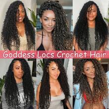 Goddess Locs Crochet Hair-24Inch 8 Packs Boho Faux Locs Crochet Hair For Women Pre Looped Soft Locs With Curly Ends - 2# - 查看 7