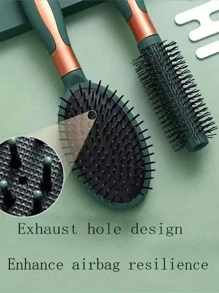 1pc/3pcs Air Cushion Brush Set, Includes Tail Comb, Insert Comb, Curl Brush, Round Brush, Detangling Comb, Flat Top Brush, Washing Comb, Bangs Brush, Suitable For Thick, Curly, Thin, Long, Short Hair And All Hair Types, Men And Women, Anti-Static Brushes With Cushion Air Bag, Plastic Massage Anti-Static Hair Brush, Practical Scalp Massage SPA Tool, Home Curling Brush,Back To School,Travel Holiday Essentials,Hair Accessories For Women - Green - View 6