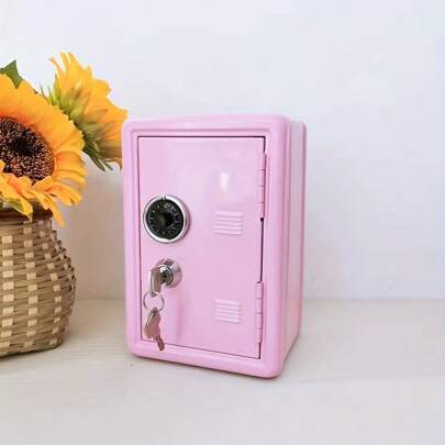 1PC Mini Metal Safe Creative Deposit Box, Piggy Bank  Key Safe Christmas Gift