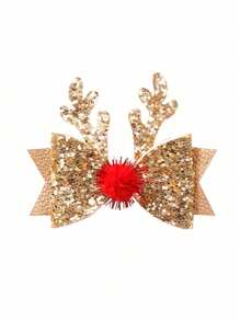 2pcs/Set Deer Design Hair Clips Suitable For Girls, Christmas - Multicolor - View 10