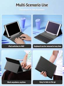 1 个带键盘的保护套，附带 50 张贴纸，兼容 iPad 7/8/9 Gen 10.2 英寸、iPad Air4/5 10.9 英寸、内置笔架、根据个人喜好 DIY 贴纸 - 彩色 - 查看 6