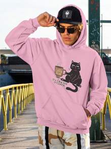 Angry Cat Sweatshirt Blouse Coffee Kitten Caffeine  1995 Flow Fx - Baby Pink - View 6