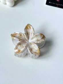 1 pieza Pinza de pelo grande de mujer de acrílico con degradado floral, accesorio de pelo minimalista elegante para recogidos con estilo, adecuado para uso diario y Halloween - Multicolor - Ver 2