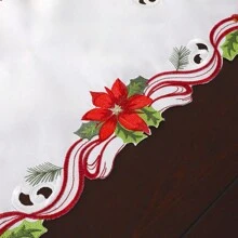 1buc, aleer de masă rafinat brodat de Crăciun, proces de golire manuală, potrivit pentru decorarea biroului de vacanță și adunarea de petreceri, amenajarea sufrageriei și a sufrageriei.