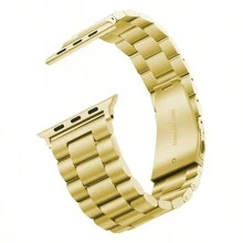 1入男女適用三珠雙按鈕摺疊扣實心不鏽鋼蘋果手錶帶，適用於三星Galaxy Watch 6/5/4、華為手錶、小米手錶，22mm/20mm - 三珠實心鋼帶 - 查看 31