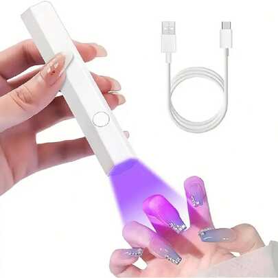 UV LED 指甲灯手持式 U V 灯，适用于指甲，1 件 3W 灯珠，指甲烘干机，专业指甲烘干灯，凝胶 X 灯，适用于凝胶指甲，闪光固化灯，适用于凝胶指甲，LED 指甲灯，便携式迷你指甲烘干机，凝胶抛光，指甲胶，USB 手电筒，家庭 DIY 美甲，美甲工具，送给女孩的最佳礼物（粉色）