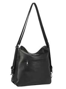 新款 2024 欧美时尚 3 件套 手提包+斜挎包+单肩包 - 黑色 - 查看 5