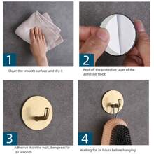 Klebehaken, Handtuchhaken, Garderobenhaken aus gebürsteter Edelstahl, zum Aufhängen von Bademänteln, Schwämmen im Badezimmer und Schlafzimmer, Haken-Zubehör, Zusatzhaken, Haken für hohe Belastungen. Zum Aufhängen von Mänteln, Kleidung, Pflanzen, Gartenwerkzeugen, Küchenutensilien, Pfannen, Töpfen, Besteck, Löffeln, Hüten, Handtüchern und Bademänteln. Für Ihr Schlafzimmer, Dusche, Klassenzimmer, Garage, Apartment, Studentenwohnheim, Schränke, Kühlschrank, Organisation und die meisten Arten von Raumdekoration.