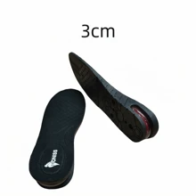 1雙黑色pvc氣墊增高鞋墊適合運動鞋高筒鞋靴子防滑舒適彈性男女可剪可增高3cm 4.5cm 6cm 7.5cm - 黑色 - 查看 12