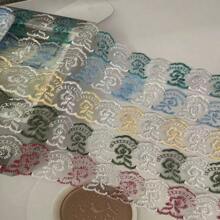 Encaje bordado con flores de 10 yardas de largo para hacer bouquets, cajas de regalo y accesorios para la ropa de niños, juguetes, muñecas, ropa de mascotas y otros accesorios - Multicolor - Ver 9