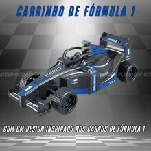 Carrinho Formula Corrida Controle Remoto Presente Menino Brinquedo Carro Frente Ré - Azul Royal - Visão 3
