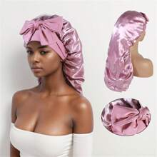 1pc Long Satin Bonnet Silk Bonnet Hair Bonnet For Sleeping, Long Braids Bonnets, Reusable Adjusting Hair Care Wrap Cap Sleep Caps For Women Halloween Sleep Bonnet - Multicolor - View 7