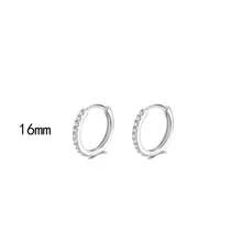 2Pcs/Set 6mm/8mm/10mm/12mm/14mm/16mm Round Zirconia Circle Stainless Steel Small Hoop Earrings For Women Men Cartilage Ear Piercing Jewelry Pendents - Silver - View 15