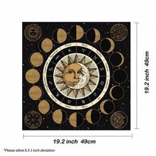 1pc 12 Constellations Tarot Card Tablecloth Altar Cloth Sun Moon Starry Sky Tarot Tablecloth For Spread Tarot Reading Cover Decor Tablecloth Decor Witchy Decor Tarot Mat