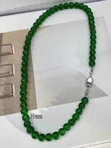 1 pieza Collar de cuentas de acrílico colorido y exagerado de moda, collar gargantilla de cuentas geométricas redondas para mujeres