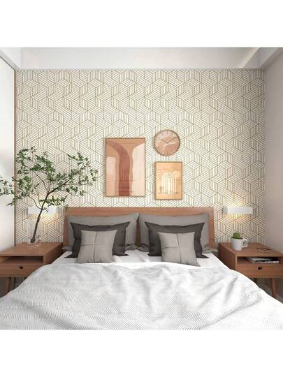 Roll Self Adhesive Home Wallpaper, Geometric Rectangular Contact Paper, Peel Stick, Waterproof Removable Living Room Kitchen Bedroom Dormitory Furniture Refurbishment Fall Aesthetic Wallpaper,Renovation Stickers Wand Panels,Wall Wallpapers, ation Items Refresh Your Home,Rama Birthday Graduation view 2