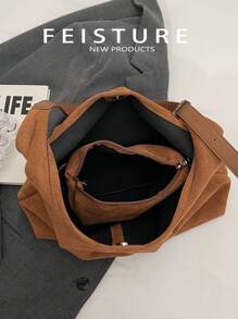 1 pieza Bolso grande para mujer para debajo del brazo, bolsa cruzada (con bolsa pequeña), adecuado para chicas, damas, estudiantes universitarias, jóvenes profesionales y trabajadores de oficina, excelente para el trabajo, los negocios, el transporte y la escuela, bolso de moda, bolso de mujer popular en otoño e invierno, nueva llegada de bolso tipo hobo