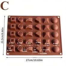 1pc Large Capacity16/24/ 30-Cavity Chocolate Mold, Lead-Free 3D Silicone Pastry Mold For Baking, Candy Making, And Kitchen Creations Easy Release, Dishwasher Safe - Multicolor - View 4