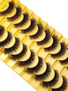 HBZGTLAD 10 Pairs Soft Fluffy Natural 3D Mink False Eyelashes Makeup Set - Mink Lashes Extension, Short Lashes Strip Lashes,Lashes,Eyelashes,Fake Lashes - 自然纖長款 - 查看 5