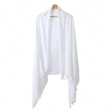 Men's Solid Color Fringed Prayer Shawl