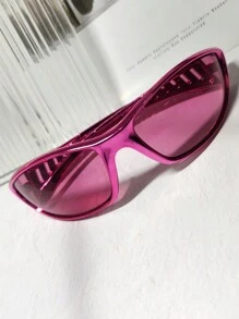 1pc Silver Metal Full Rim Retro Futuristic Hollow Sidearm Design Breathable Frame Casual Bohemian Punk Square Classic Unisex Fashion Glasses Beach Accessories Glasses Shades Looks Street Style And Suit For Sweater Jacket Sweatshirt Hoodie Leather Pants And Cargo Pants For Summer Beach Vacation,Outdoor,Travel - Multicolor - View 14