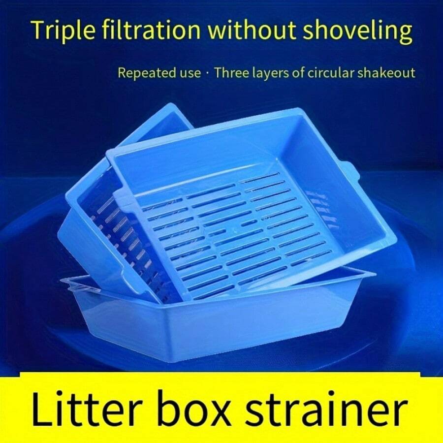 3In1 Open Cat Litter Box, Plastic Pet Toilet With Sifting Tray SHEIN UK