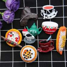 1 szt. Duży rozmiar kreatywny popołudniowy kubek herbaty kawy dekoracyjny magnes na lodówkę 3d spersonalizowana naklejka na lodówkę - Wielokolorowe - Zobacz 1