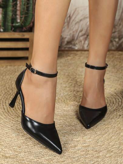 Fall/Winter 2025 Inch Pointed Toe Thick High Heel Casual Fashion Ladies Pumps, Elegant