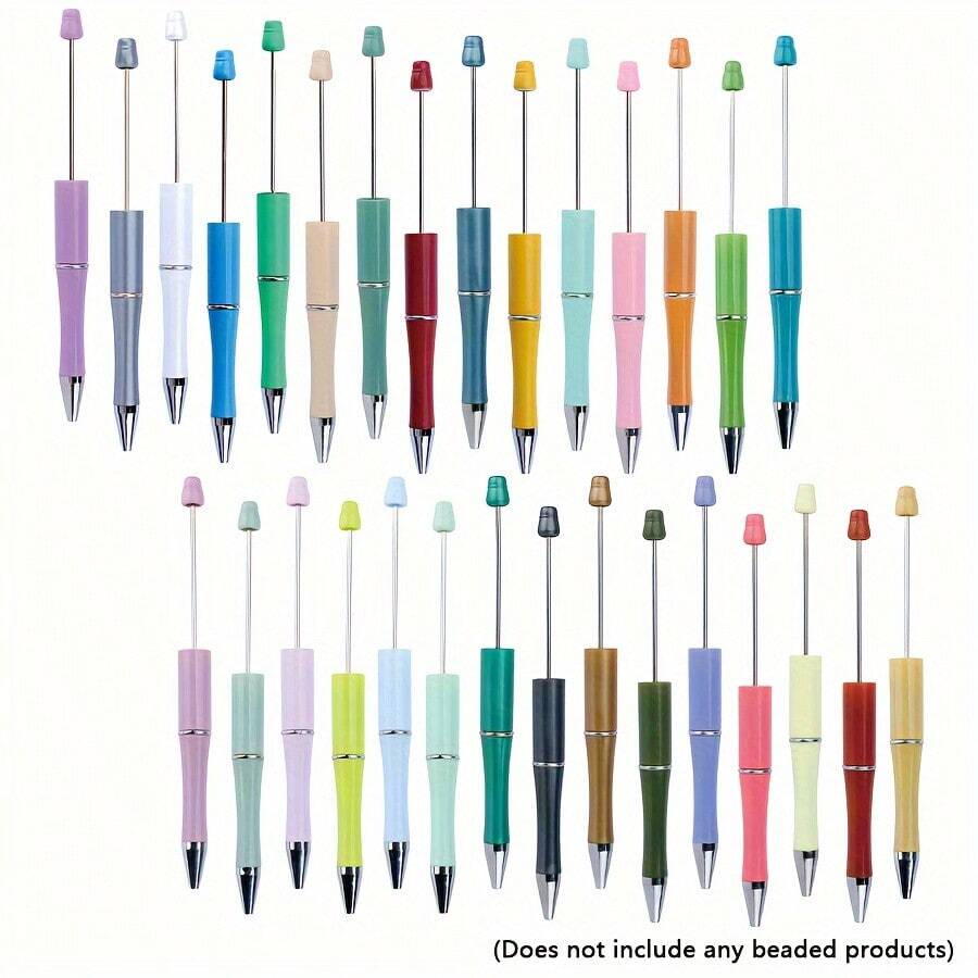 30pcs Exquisite Personalized Beaded Pens Random Color Suitable For DIY Handmade Home Office Back-To-School Season Supplies Christmas Halloween Party Supplies Birthday Gifts For Friends (Black Ink)